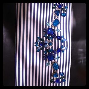 Navy & White bejeweled clutch - BNWT